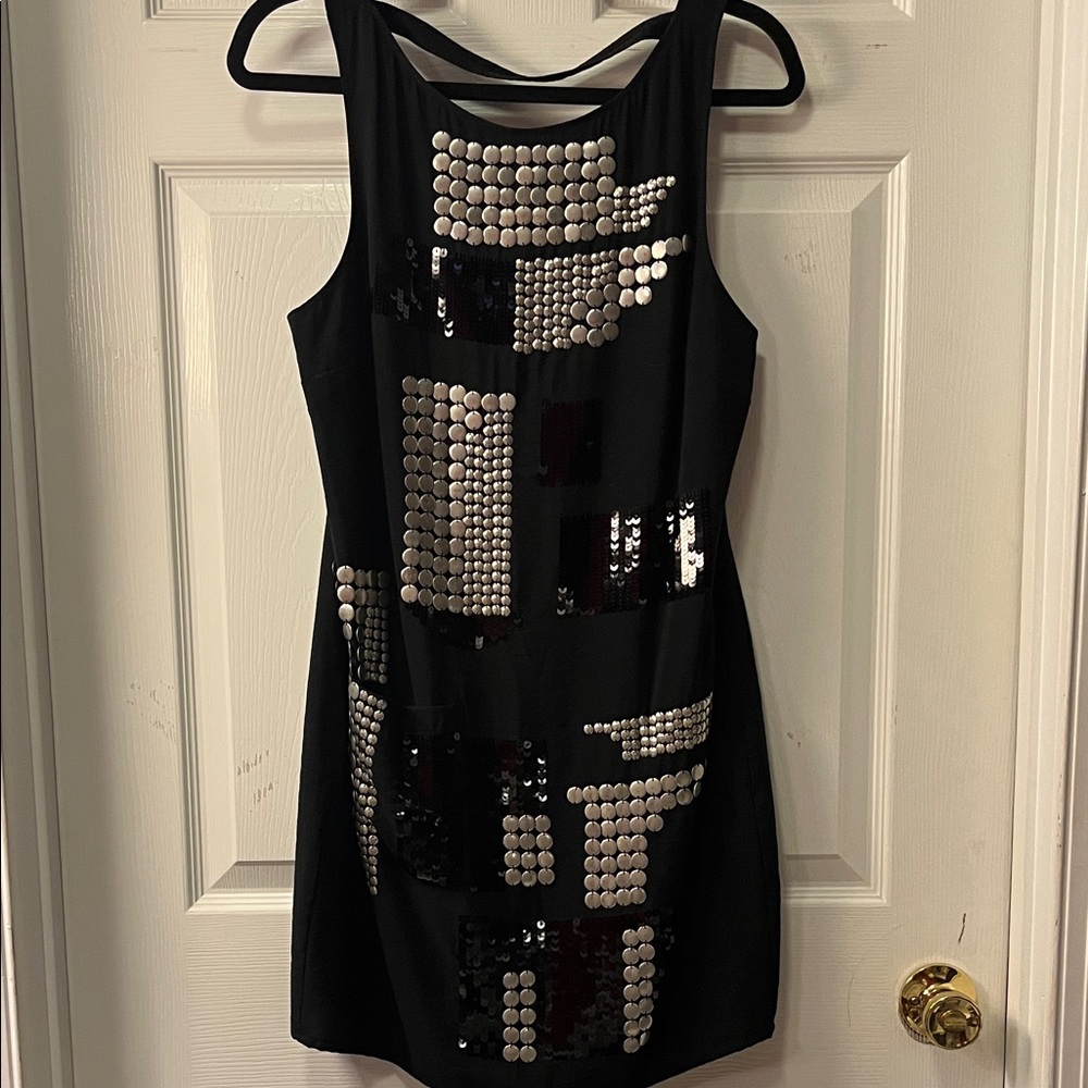Bebe Black Sequin Sleeveless Dress